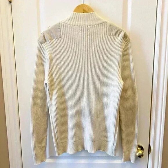 American Rag Mens Sweater 1/4 Zip Ribbed Cotton Pullover Beige Size Large - Picture 4 of 16